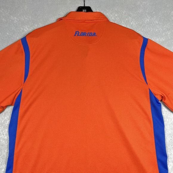 VTG Florida Gators Nike Fit Dry Polo Shirt Mens Large Orange Stadium Waffle Knit - Picture 10 of 14